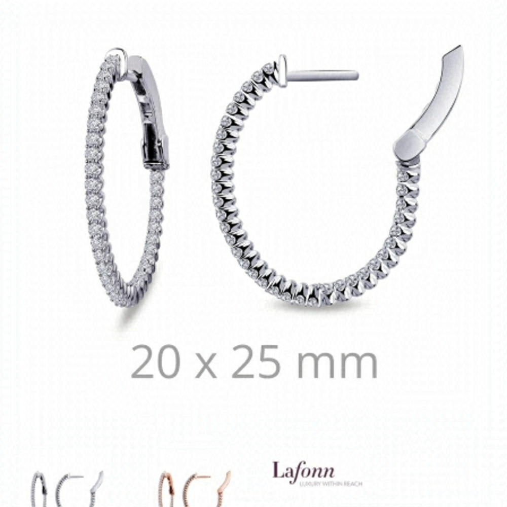 𝅺NWT LAFONN inside out 1.05 ctw oval hoop earrings